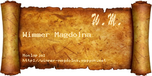 Wimmer Magdolna névjegykártya