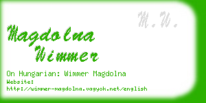 magdolna wimmer business card